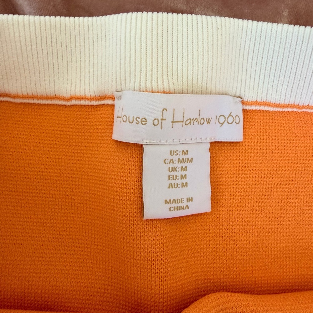 House of Harlow 1960 Orange Knit Set with White Trim - Picture 7 of 7